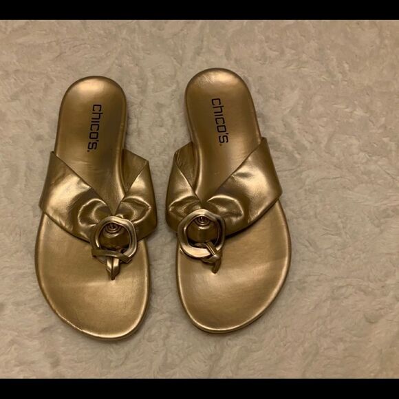 3 Pair $60 Chico’s Dress Slide On Sandals EUC - Picture 1 of 6